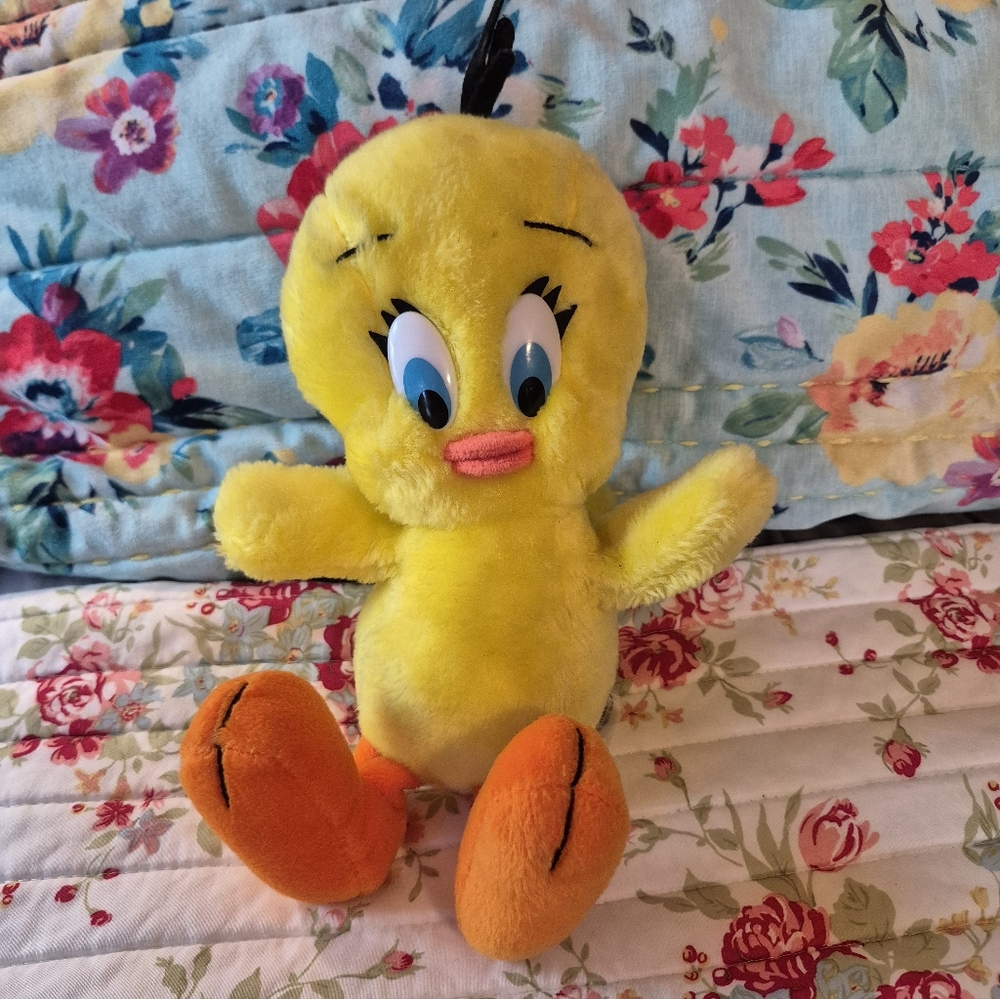 ❤️‍🔥 Vintage 1989 Tweety Warner Bros. Plush Small Kids Toy